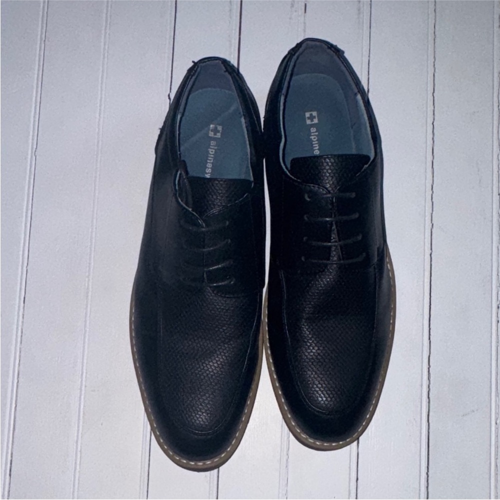 Alpine Swiss Textured Oxfords Black Size 13